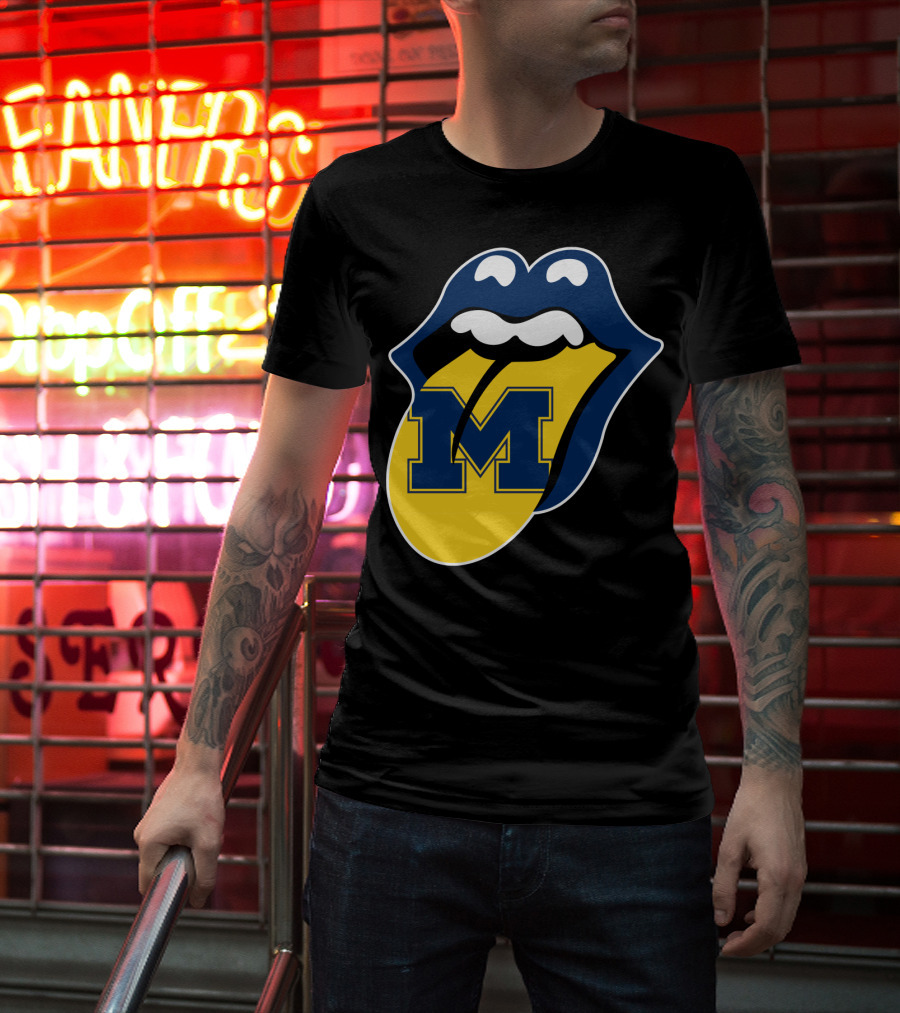 Michigan Wolverines Rolling Stones T-Shirt