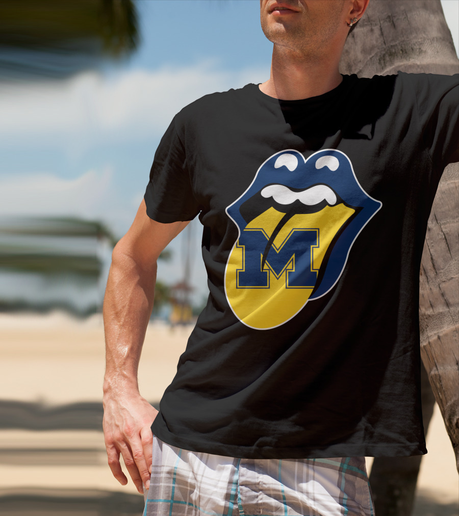 Michigan Wolverines Rolling Stones T-Shirt