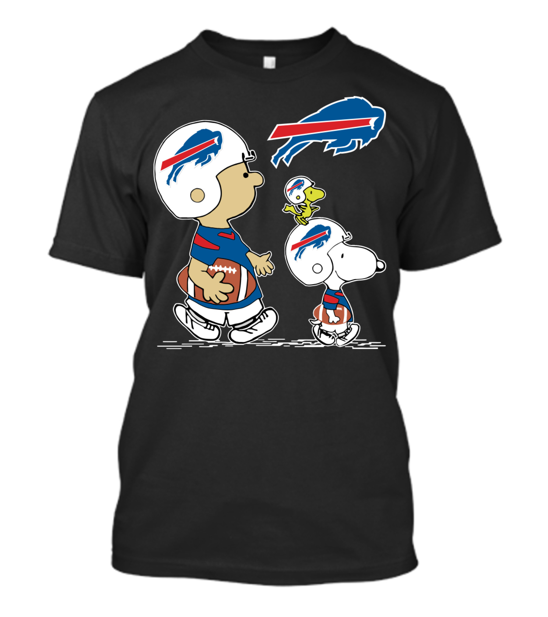 Buffalo Bills Christmas Peanuts Characters Football Helmets T-Shirt