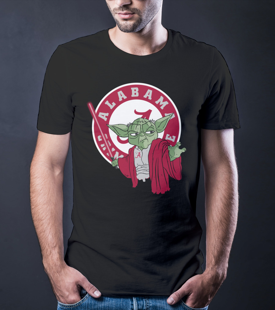 Alabama Crimson Tide Yoda With Lightsaber T-Shirt