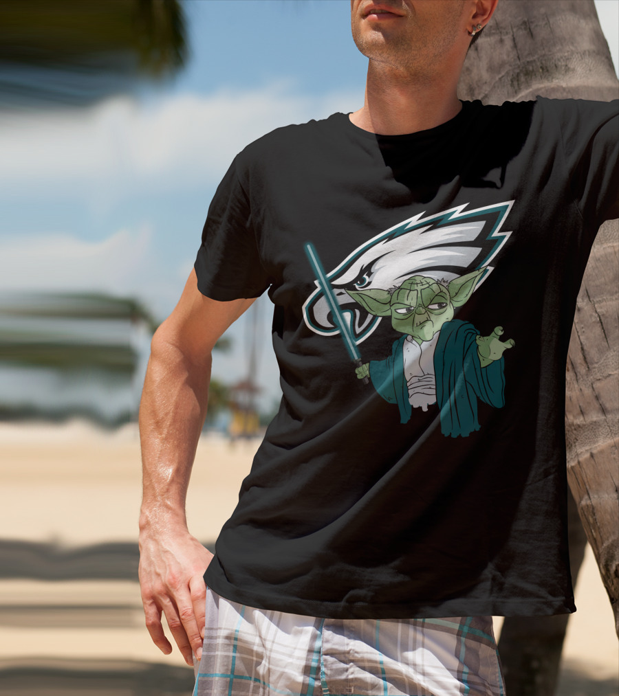 Eagles Yoda Lightsaber Star Wars Philadelphia Football T-Shirt