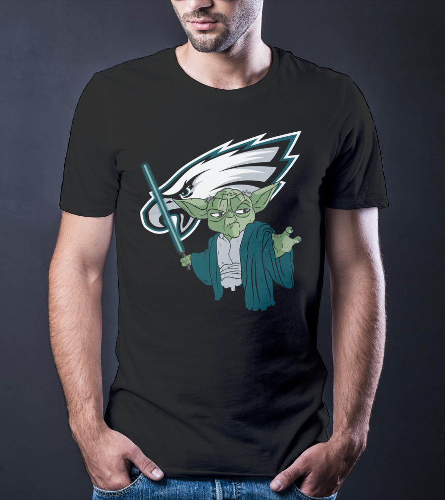 Eagles Yoda Lightsaber Star Wars Philadelphia Football T-Shirt