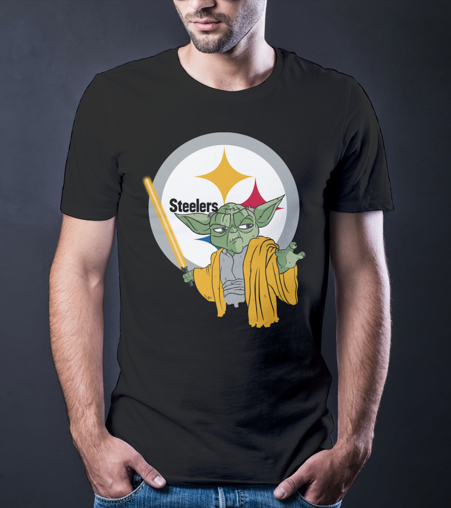 Steelers Yoda Star Wars Crossover With Lightsaber T-Shirt