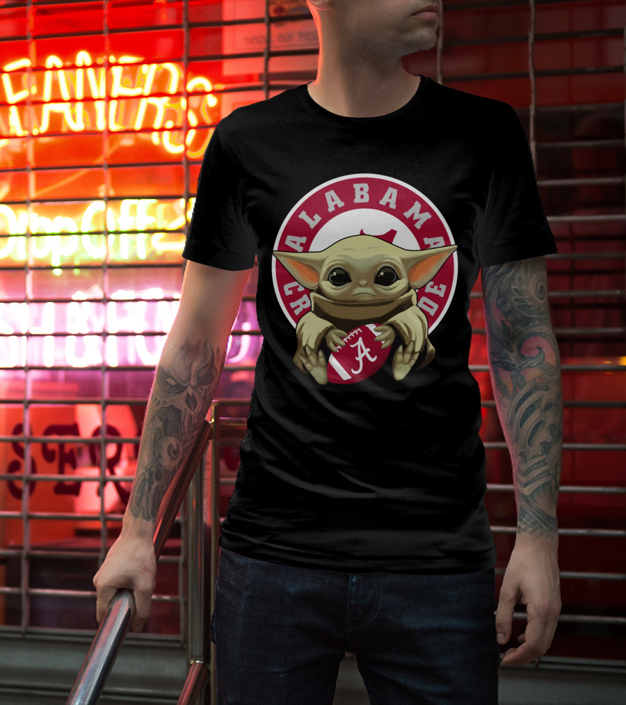 Alabama Crimson Tide Yoda Baby Football T-Shirt