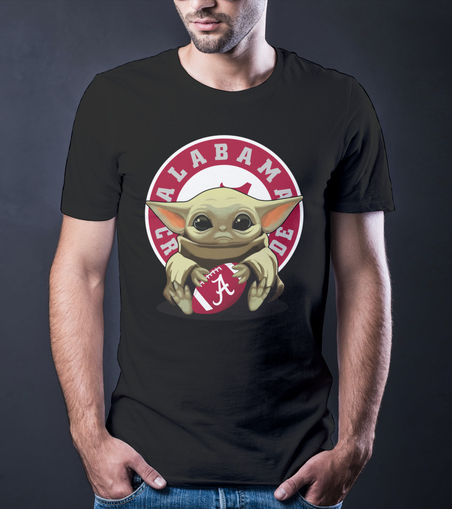 Alabama Crimson Tide Yoda Baby Football T-Shirt