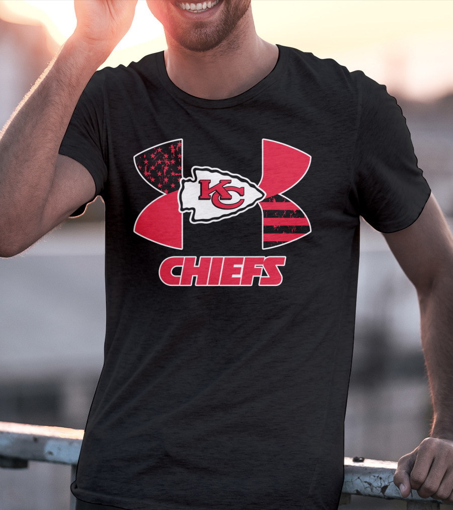 Under Armour Chiefs Kc Arrowhead Logo Stars And Stripes T-Shirt
