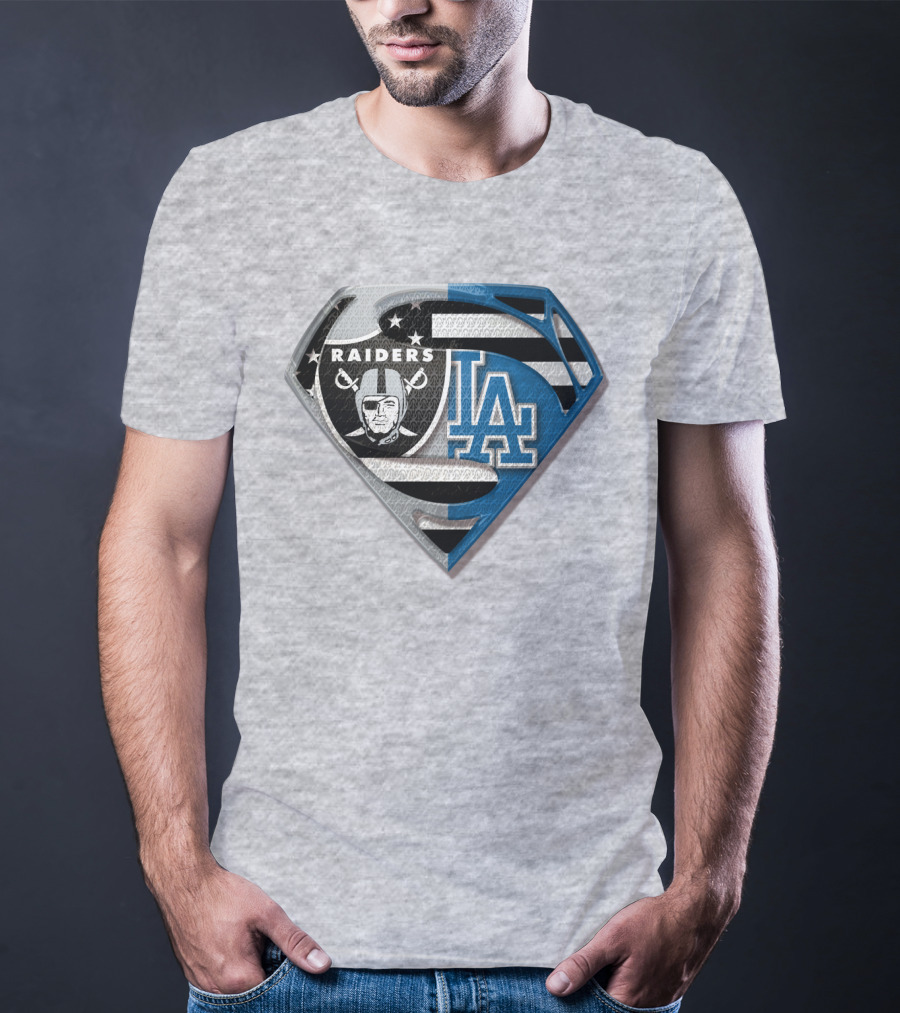 Raiders La Logo Crossover Superman Shield T-Shirt