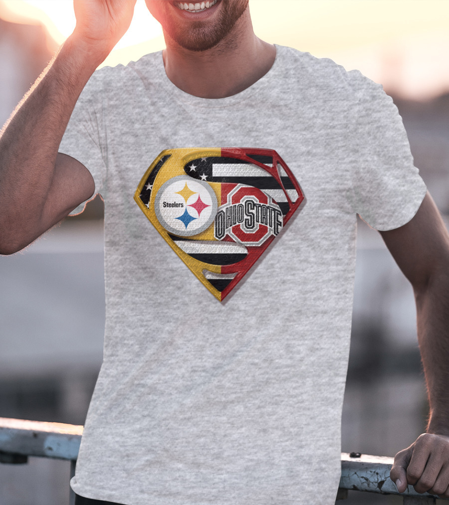 Steelers Ohio State Super Logo Steelers-Bucks Fan Gear T-Shirt