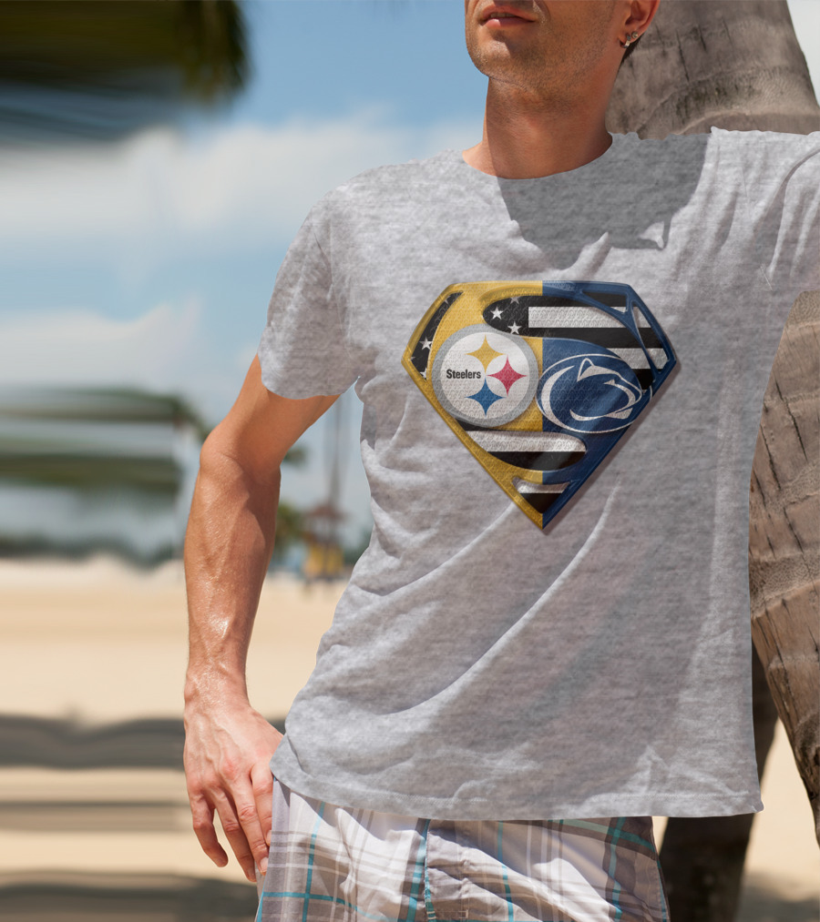 Steelers Nittany Lions Superman Logo Mashup T-Shirt