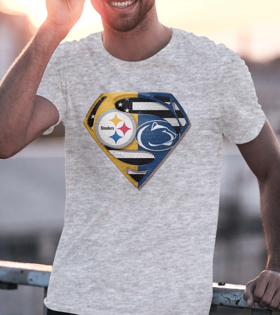 Steelers Nittany Lions Superman Logo Mashup T-Shirt