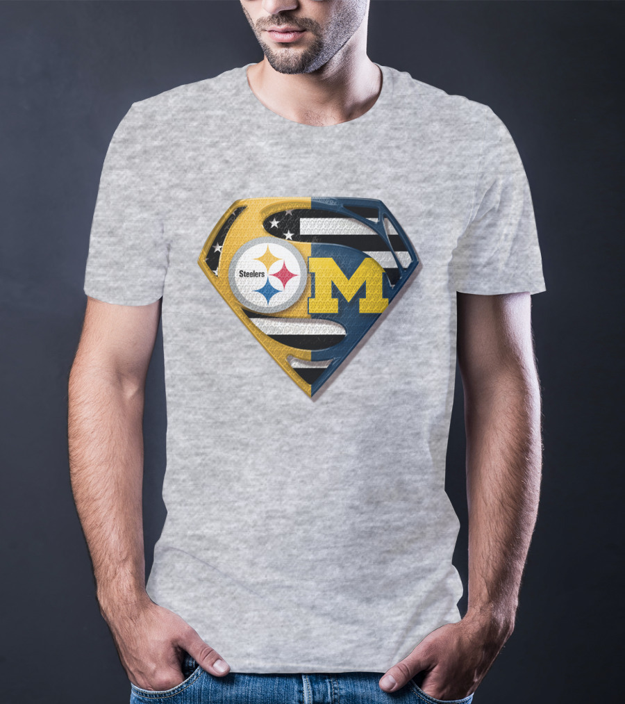 Steelers Michigan Wolverines Superman T-Shirt