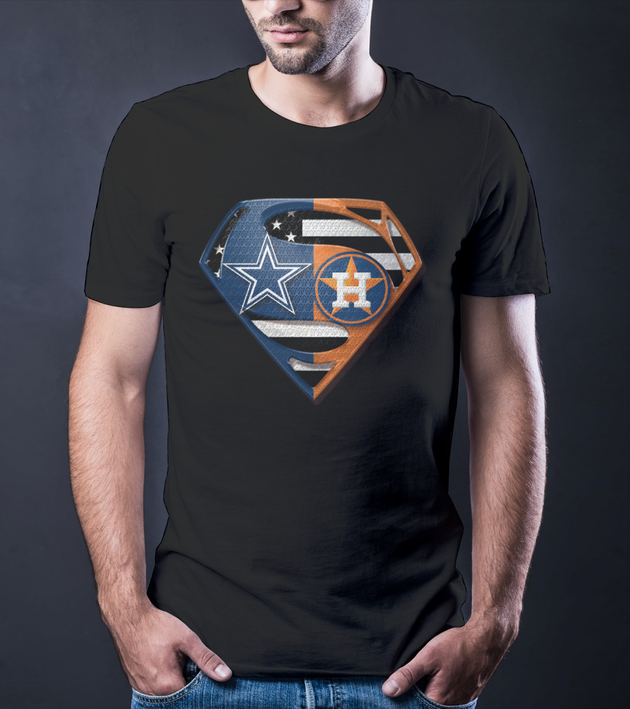 Super Cowboys Astros Logo Stars And Stripes T-Shirt