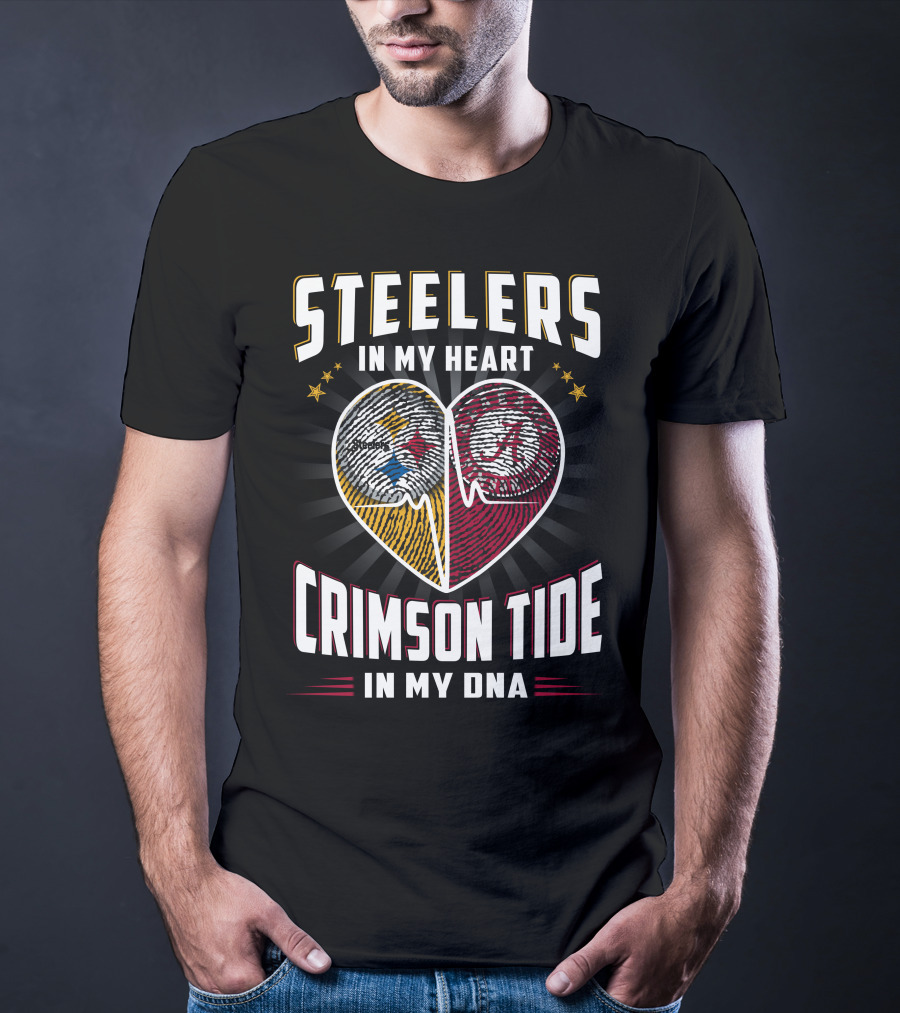 Steelers In My Heart Crimson Tide In My Dna T-Shirt