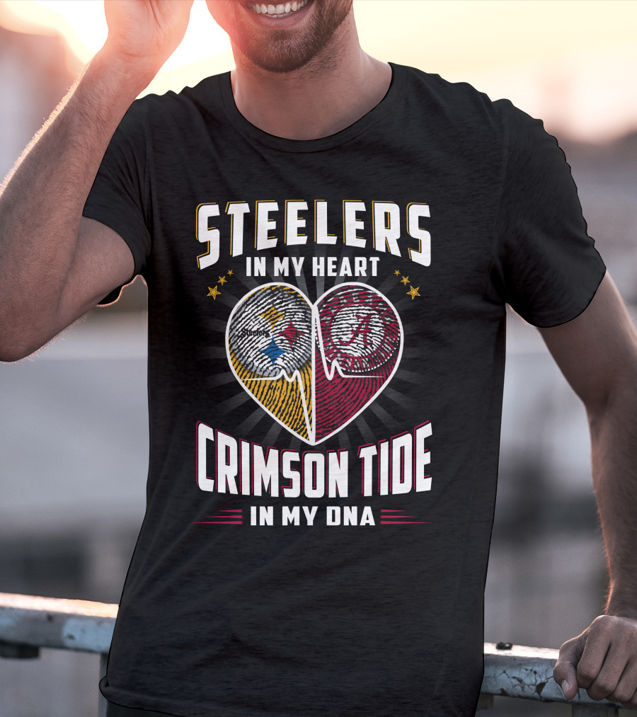Steelers In My Heart Crimson Tide In My Dna T-Shirt