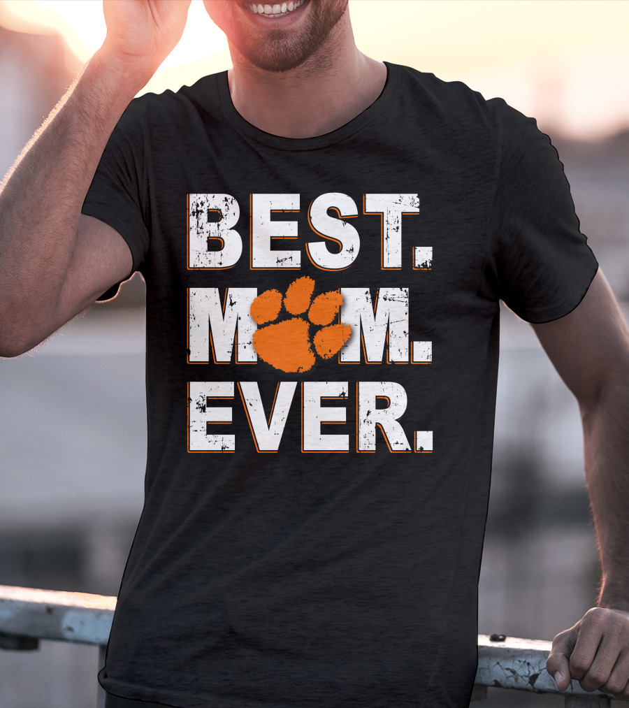 Best Mom Ever Clemson Tigers Paw Print T-Shirt