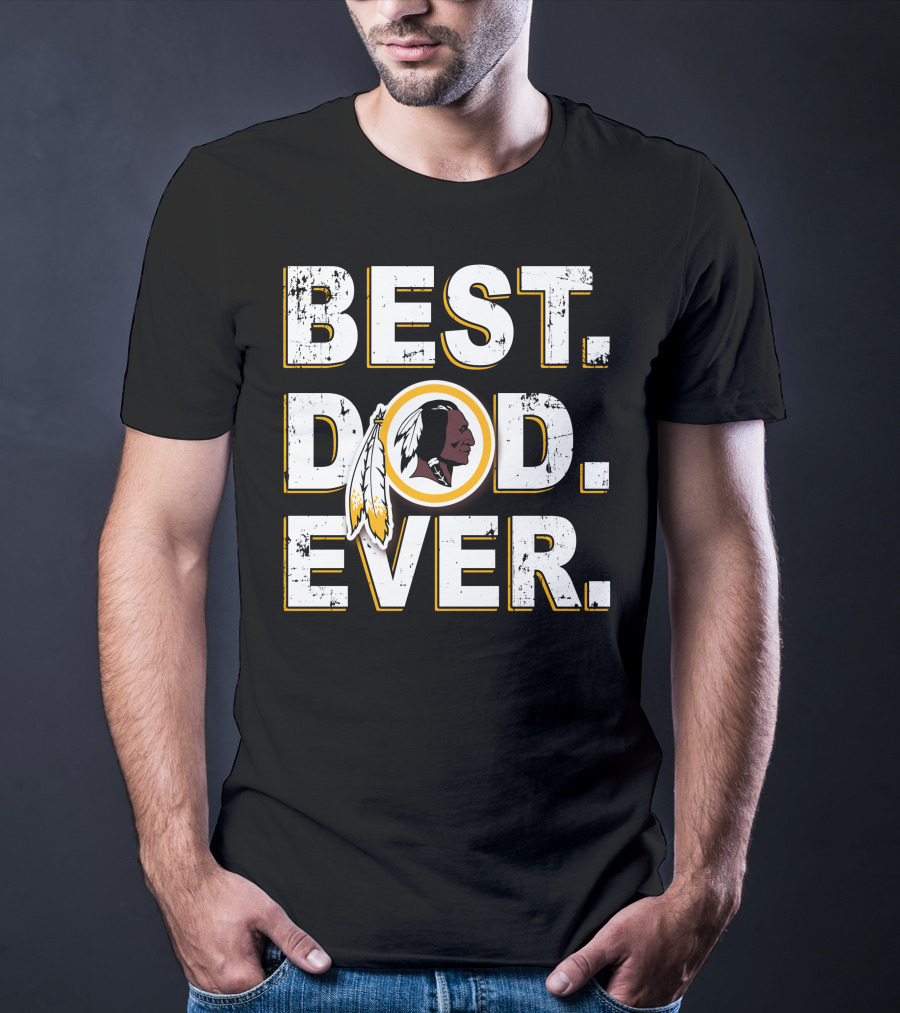 Best Dad Ever Washington Football Feather Symbol T-Shirt