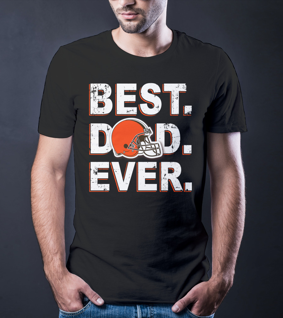 Best Dad Ever Cleveland Football Helmet T-Shirt