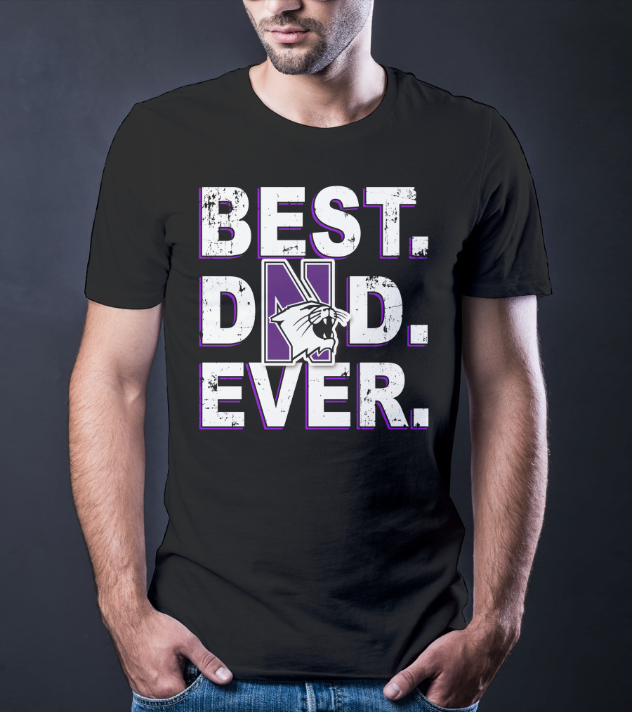 Best Dad Ever Northwestern Wildcats Panther T-Shirt
