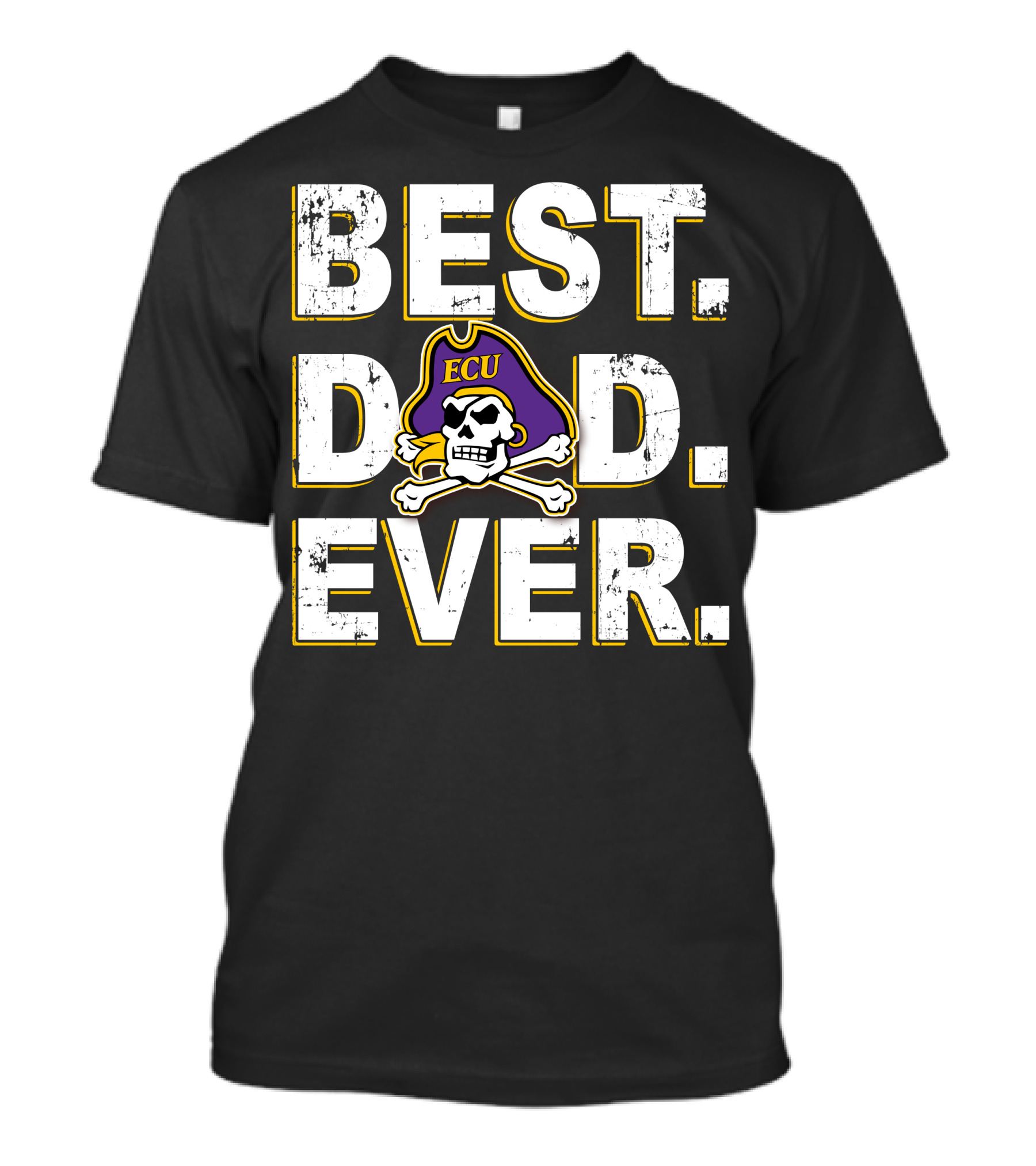 Best Dad Ever Ecu Pirates Skull And Crossbones T-Shirt