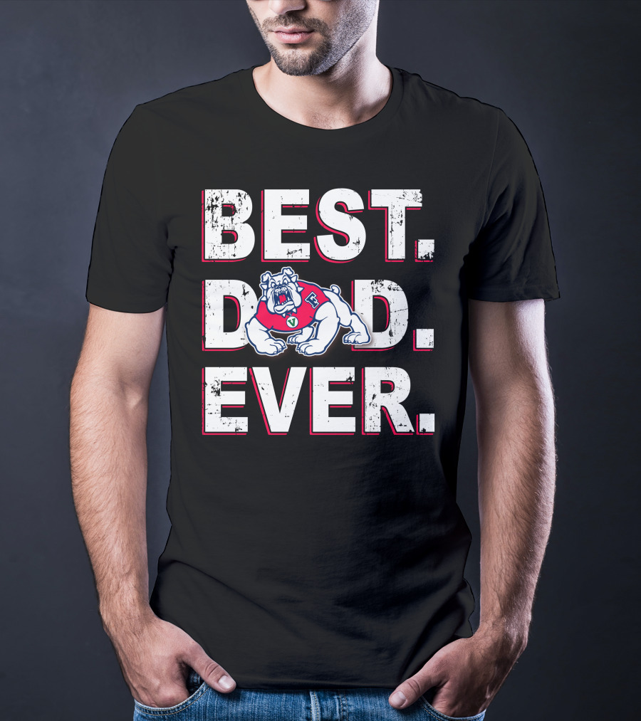 Best Dad Ever Bulldog Sports Fan T-Shirt