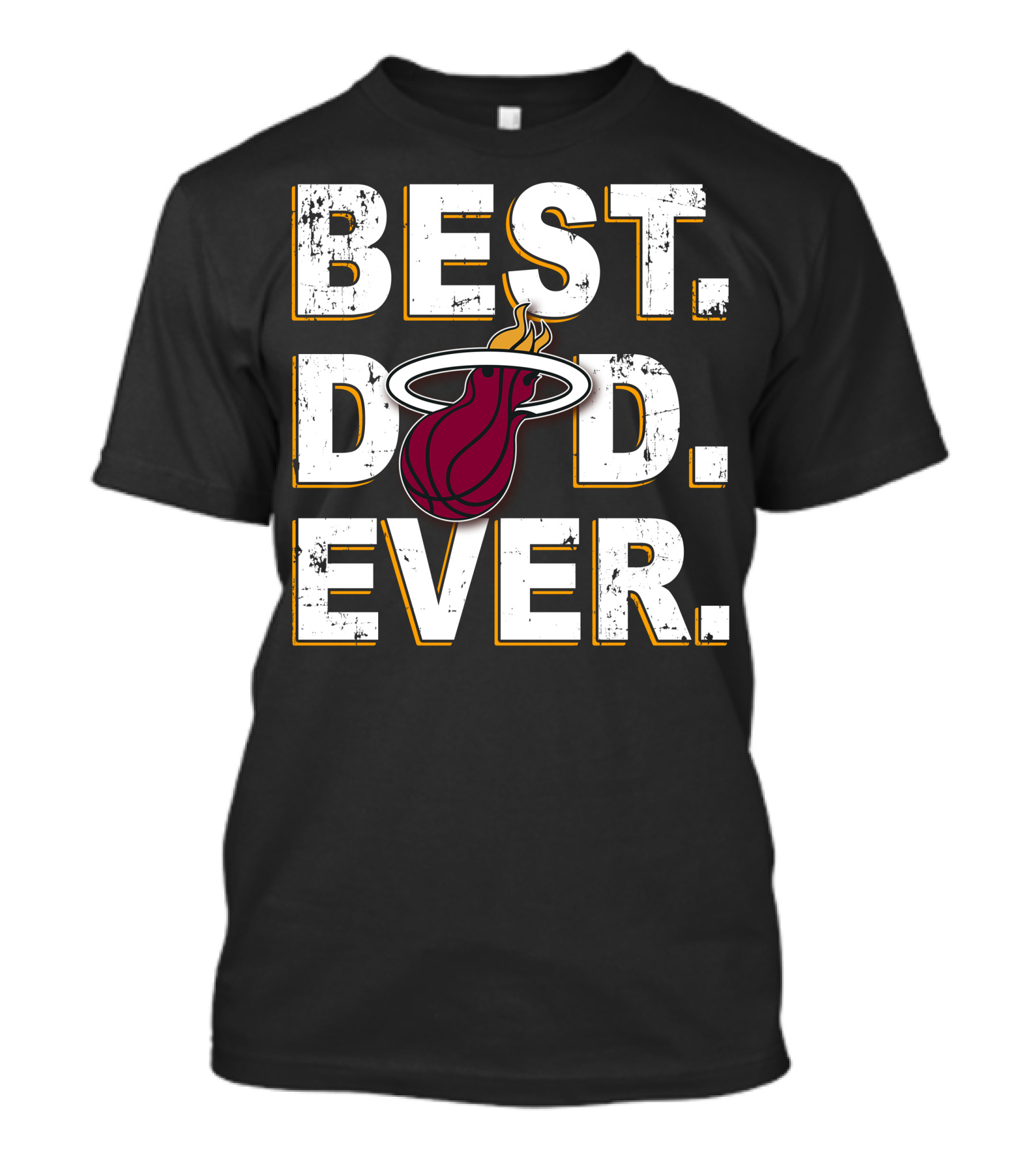 Best Dad Ever Miami Basketball Team Flame Ball T-Shirt