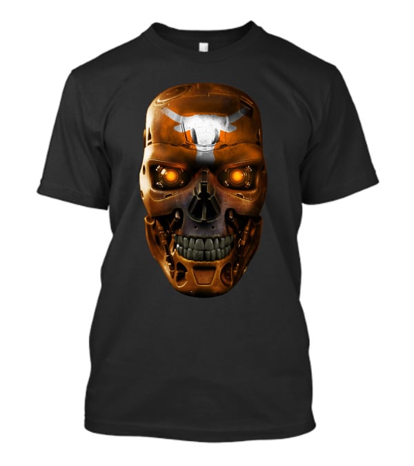 Skull With Glowing Eyes And Longhorn T-Shirt