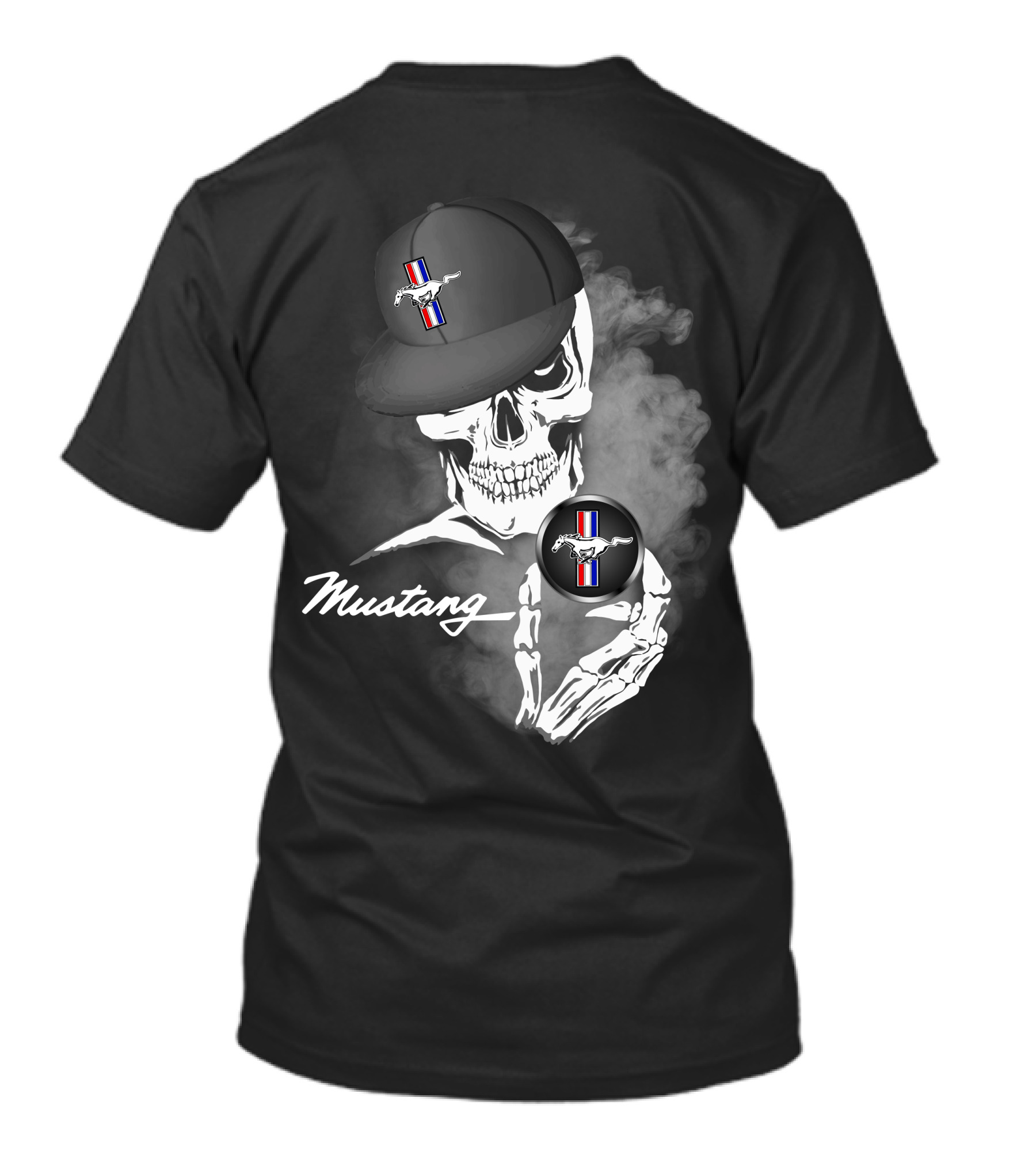 Mustang Skull With Hat And Car T-Shirt