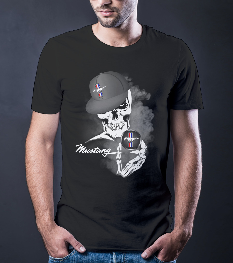 Mustang Skull With Hat And Car T-Shirt