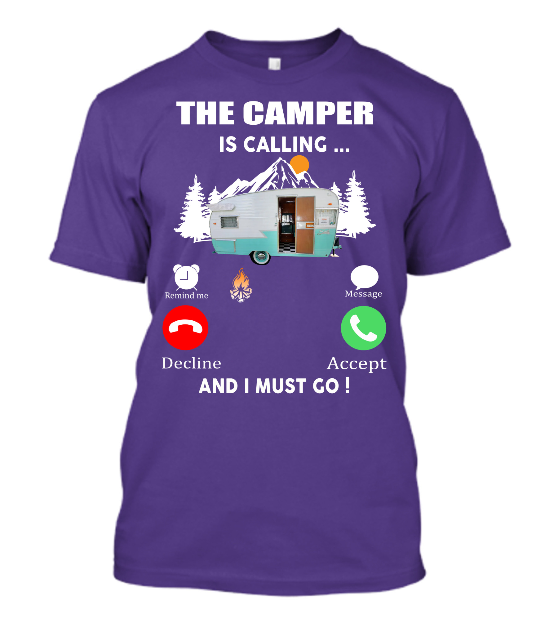 The Camper Is Calling And I Must Go Vintage Shasta Compact Trailers T-Shirt