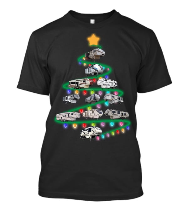 Christmas 5Th Wheel Tree With Lights And Star T-Shirt