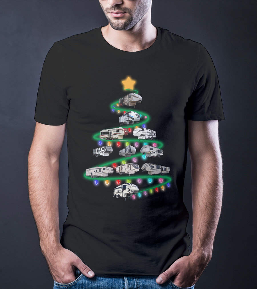 Christmas 5Th Wheel Tree With Lights And Star T-Shirt