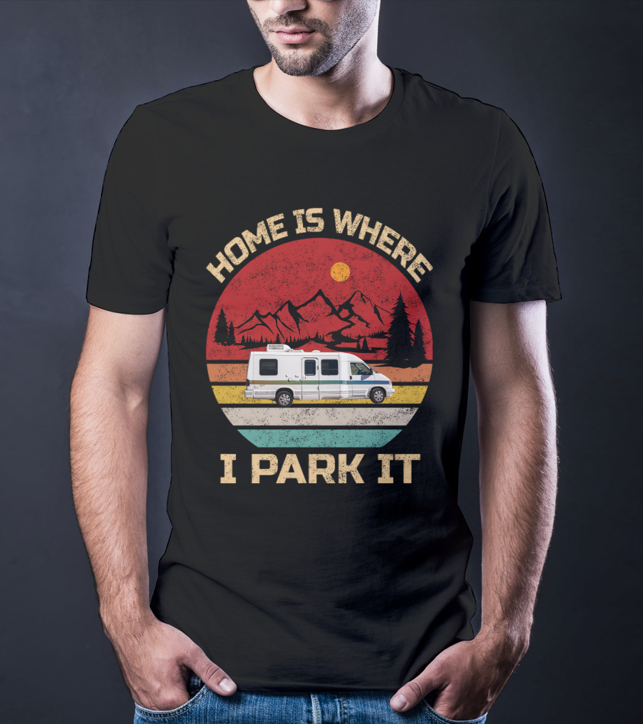 Home Is Where I Park It 95 Rialta Mountains Sun Retro T-Shirt