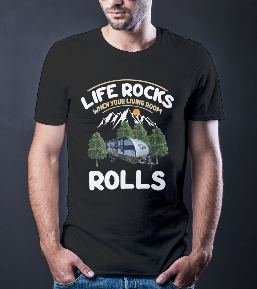 Life Rocks When Your Living Room Rolls Cherokee Grey Wolf 23DBH T-Shirt
