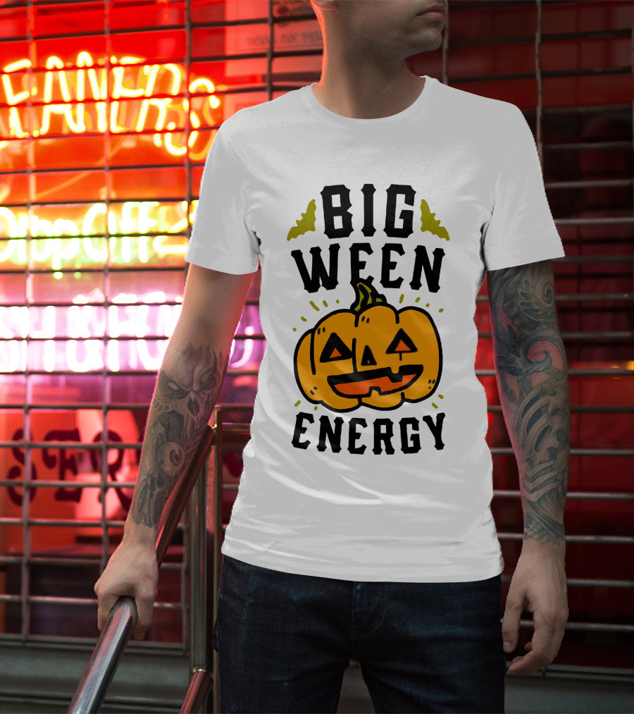 Big Ween Energy Pumpkin Halloween Jack-O'-Lantern T-Shirt