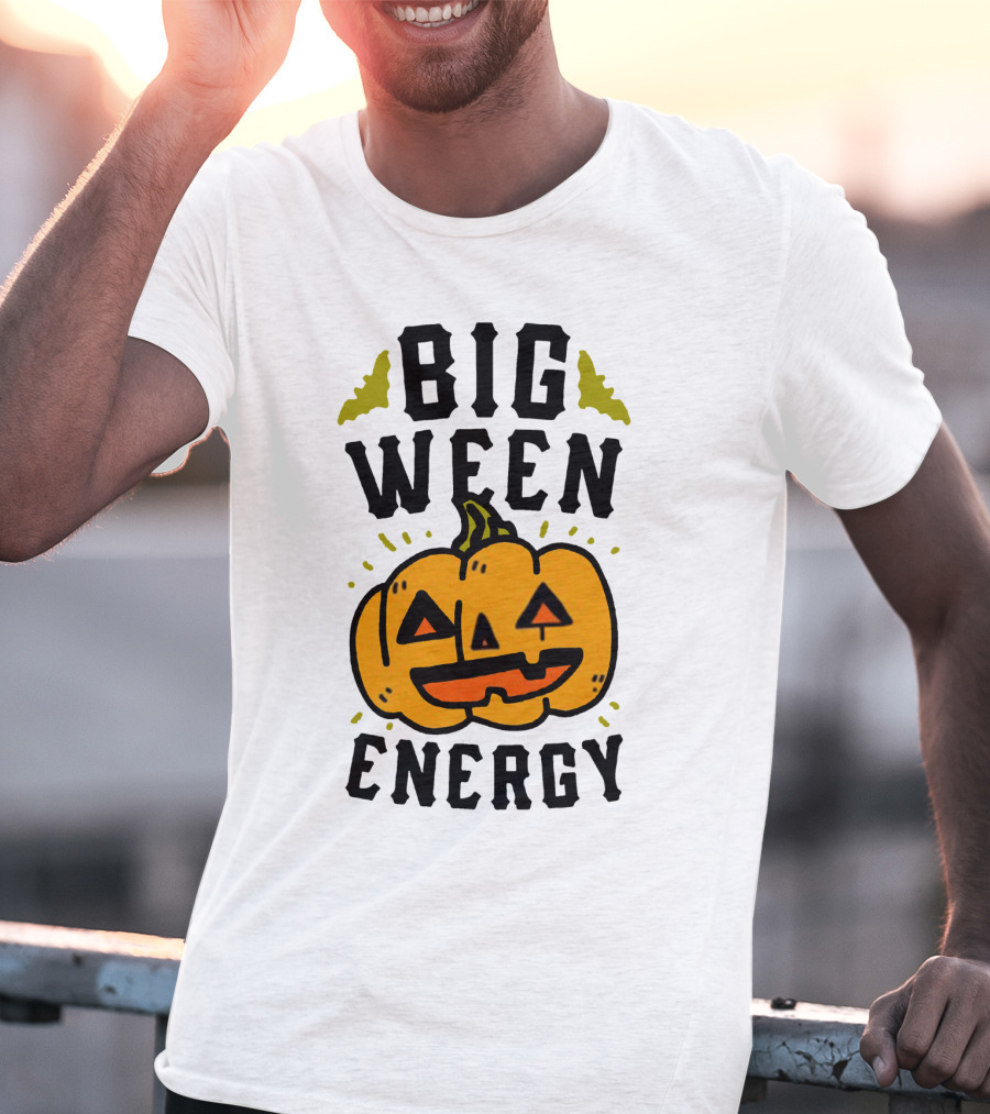 Big Ween Energy Pumpkin Halloween Jack-O'-Lantern T-Shirt