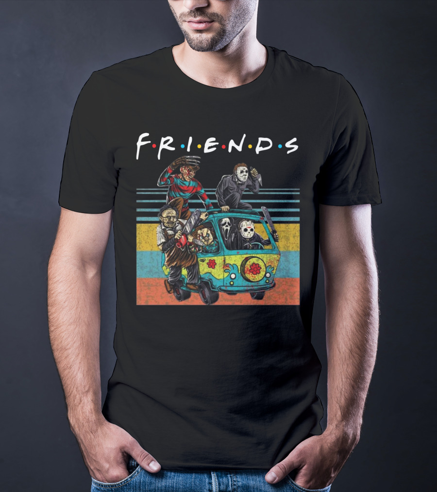 Boom Style Horror Friends In Mystery Van T-Shirt