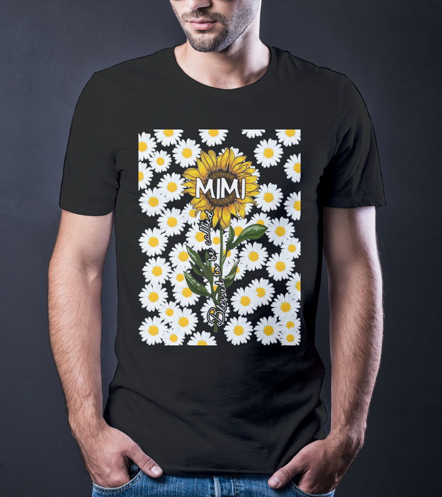 Sunflower Daisy Pattern Blessed To Be Called Mimi T-Shirt
