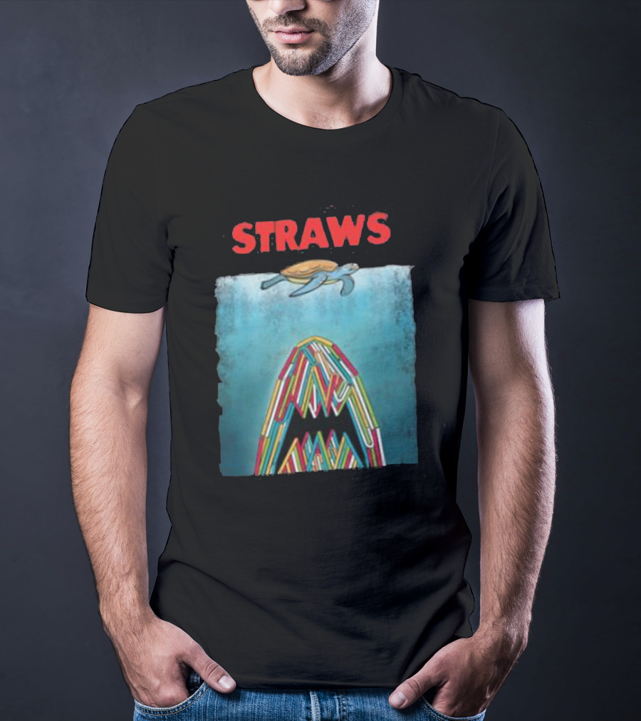 STRAWS Turtle Ocean Straws Mouth T-Shirt