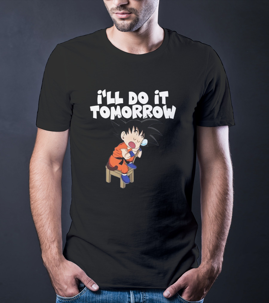 Goku I'll Do It Tomorrow Eating Ice Cream T-Shirt