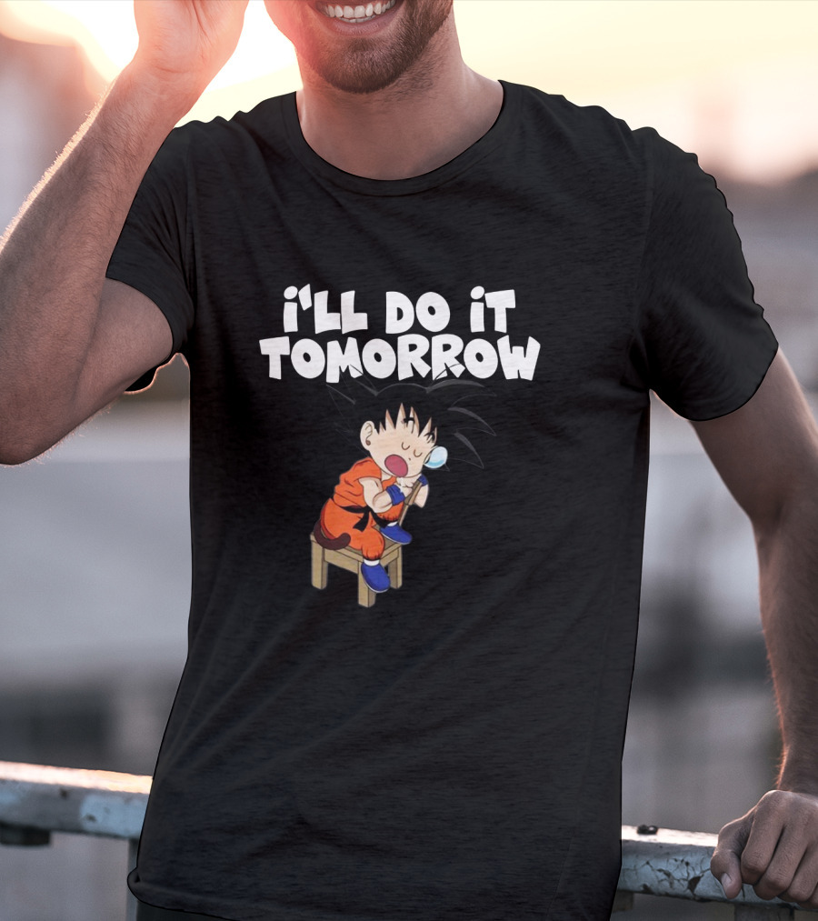 Goku I'll Do It Tomorrow Eating Ice Cream T-Shirt