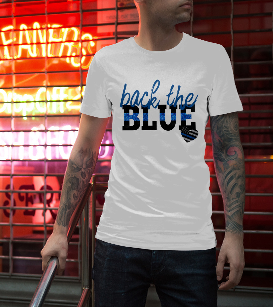 Back The Blue Thin Blue Line Heart T-Shirt