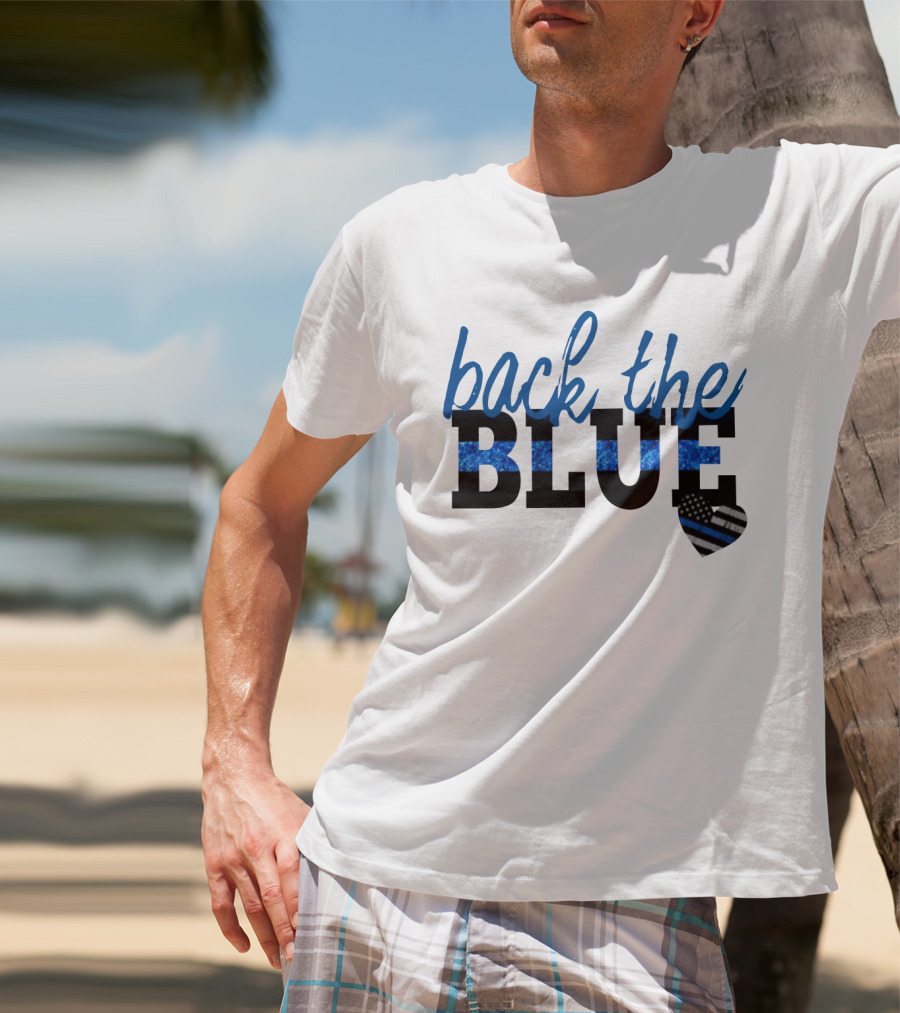 Back The Blue Thin Blue Line Heart T-Shirt