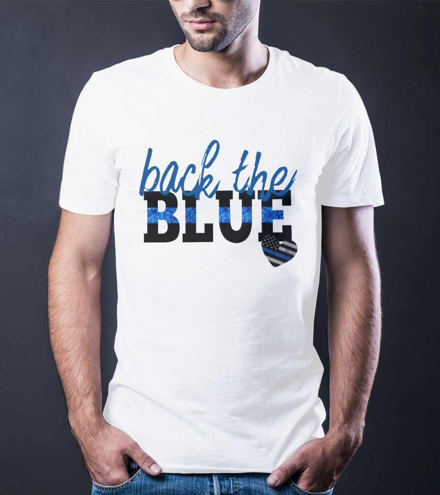 Back The Blue Thin Blue Line Heart T-Shirt