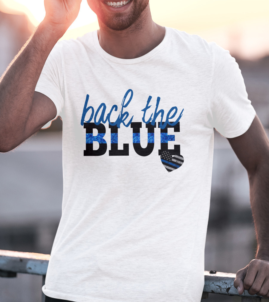 Back The Blue Thin Blue Line Heart T-Shirt