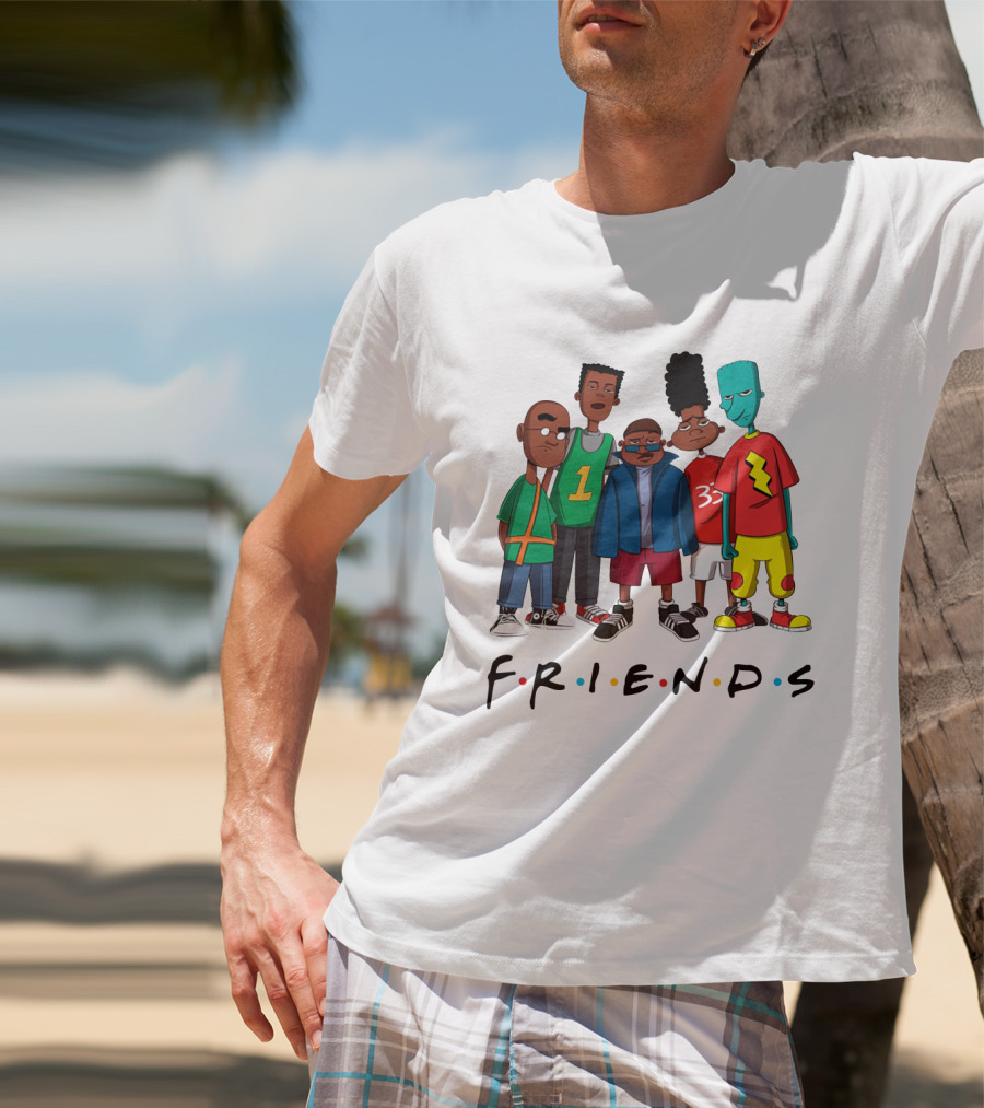F.R.I.E.N.D.S Characters With 90s Animated T-Shirt
