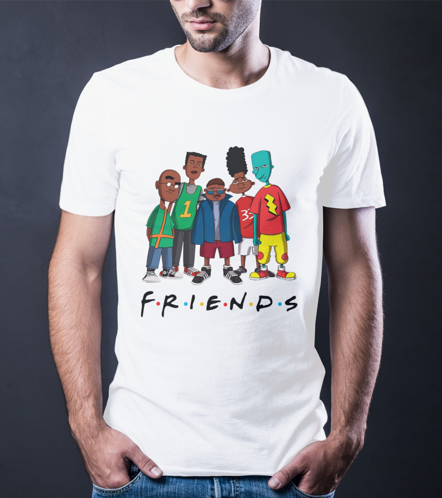 F.R.I.E.N.D.S Characters With 90s Animated T-Shirt