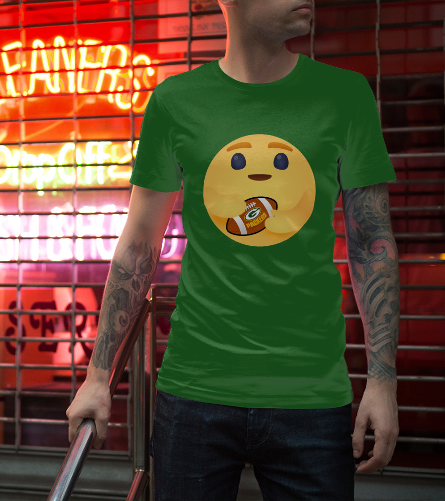 Care Emoji Hugs Green Bay Packers Football T-Shirt