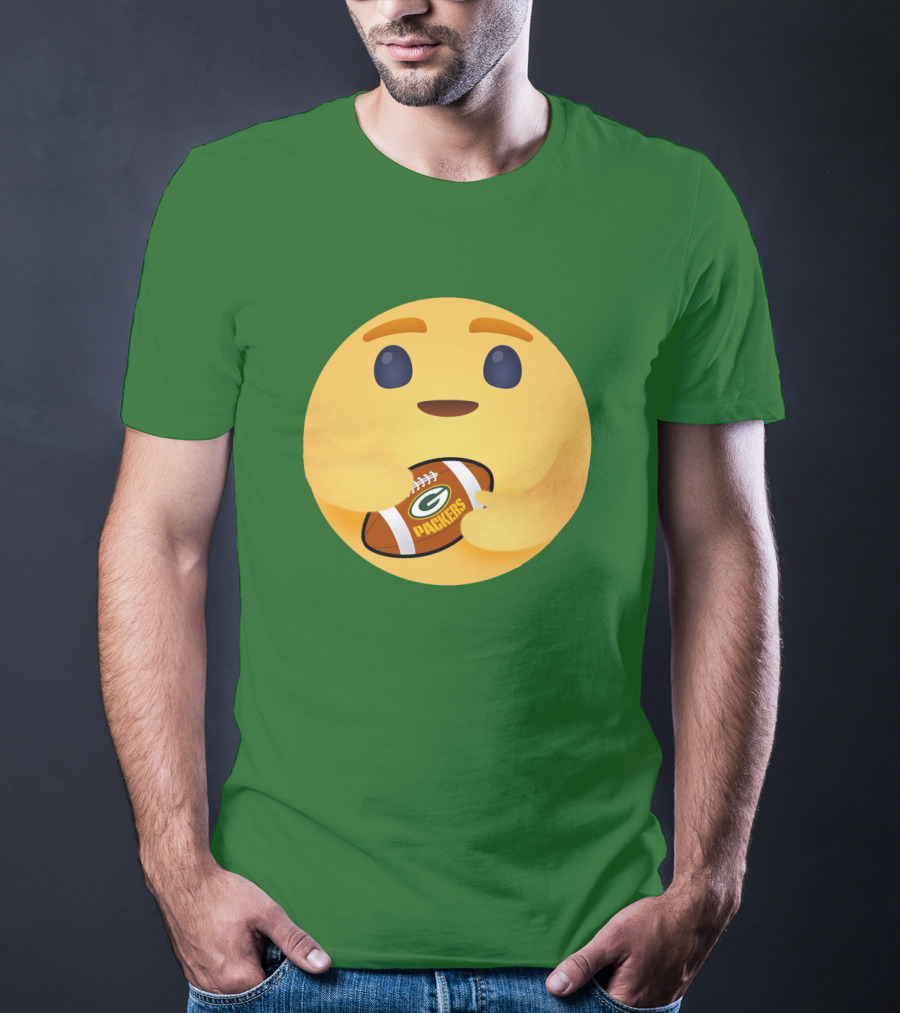 Care Emoji Hugs Green Bay Packers Football T-Shirt
