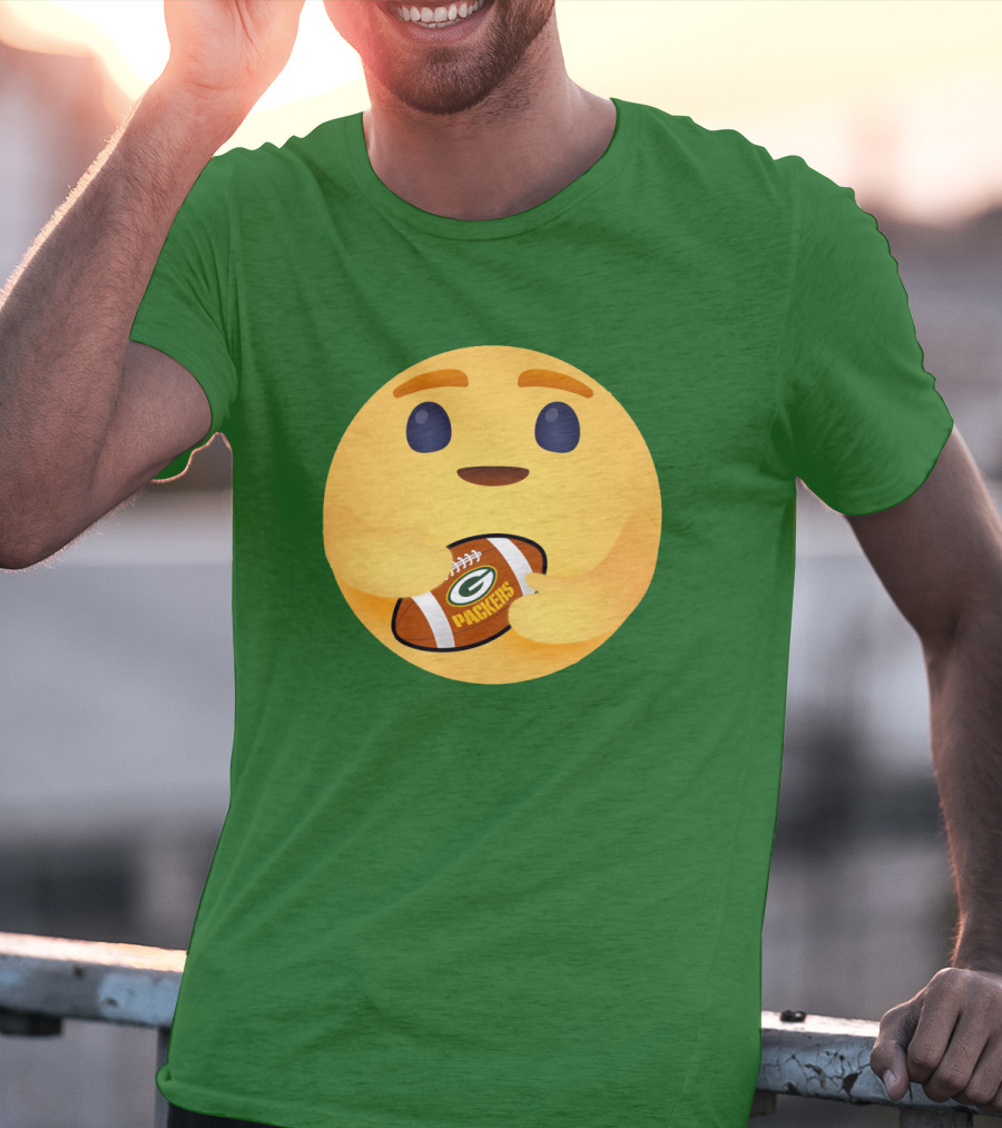 Care Emoji Hugs Green Bay Packers Football T-Shirt