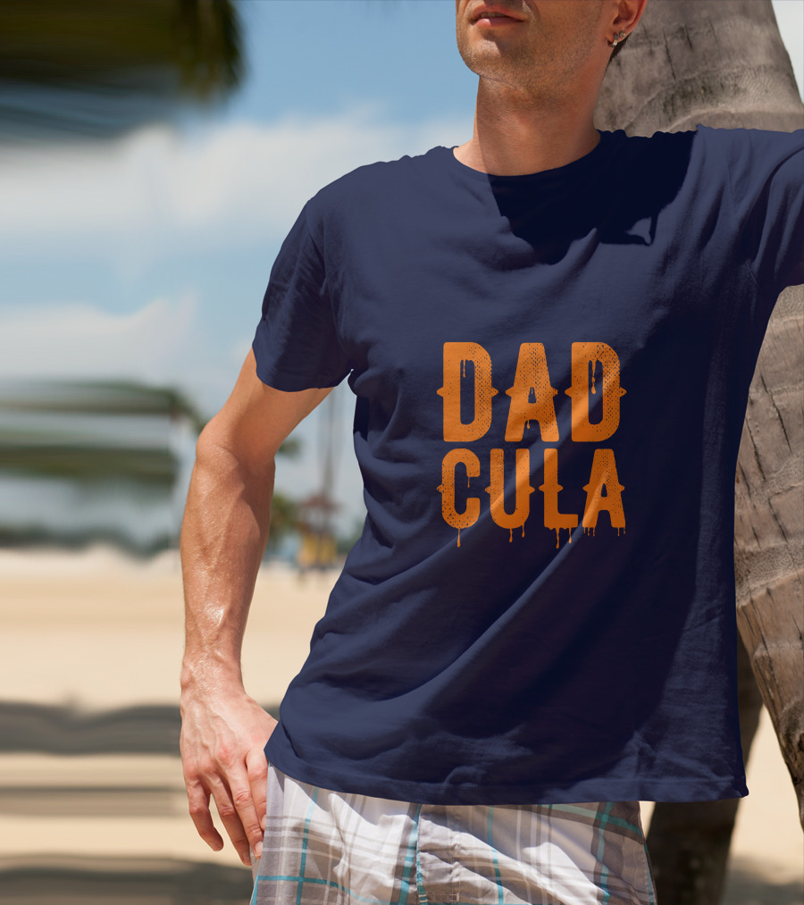 Dadcula Funny Dad Spooky Halloween Vampire Joke T-Shirt